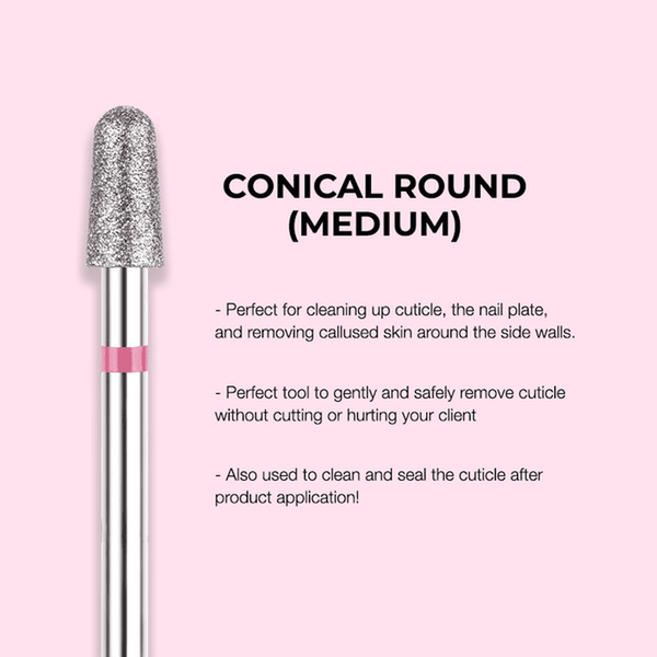 Kiara Sky Cuticle Nail Drill Bit - Conical Round Medium