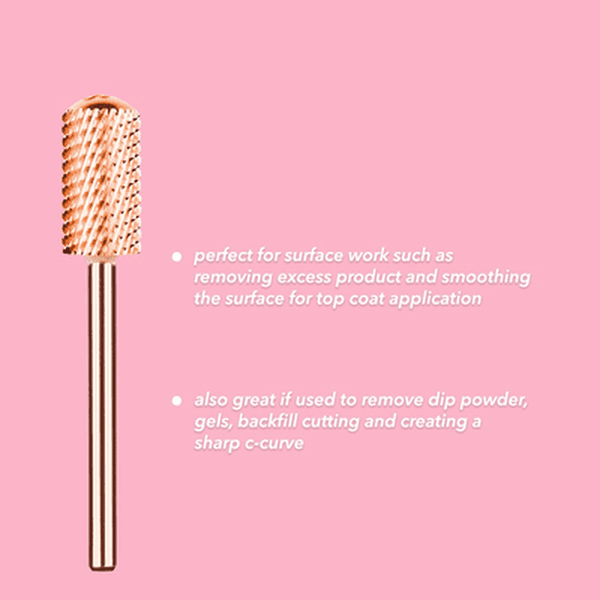 Kiara Sky Nail Drill Bit - Large Smooth Top Coarse Bit (Rose Gold)