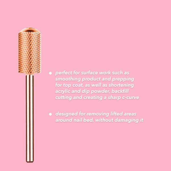 Kiara Sky Nail Drill Bit - Large Smooth Top Fine Bit (Rose Gold)